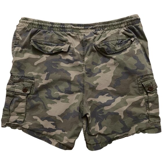 American Eagle Cargo Shorts Mens Size XL Flex Stretch Drawstring Green Camo - Picture 2 of 5